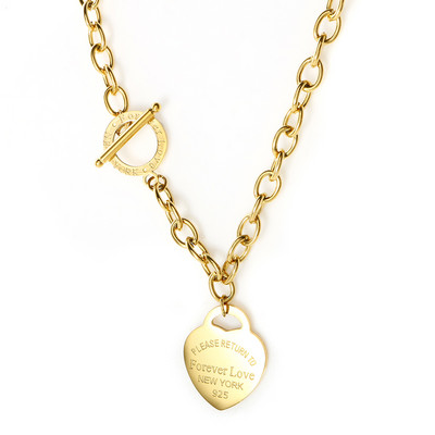 Nauji Heart Pendant Choker karoliai moterims Vyrai Pora Punk nerūdijančio plieno grandinės apyrankės Moteriška Meilė Širdies žavesio papuošalų rinkinys