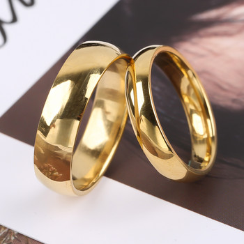 Подаръци за Свети Валентин Прост гладък обикновен пръстен Класически златни пръстени за жени Мъже Годежни бижута за сватбени двойки влюбени