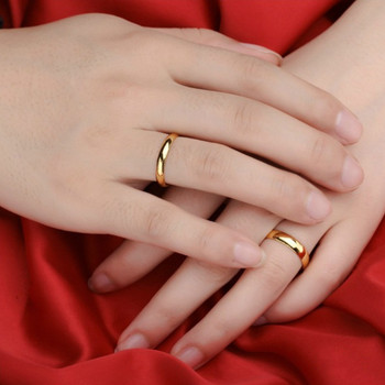 Подаръци за Свети Валентин Прост гладък обикновен пръстен Класически златни пръстени за жени Мъже Годежни бижута за сватбени двойки влюбени