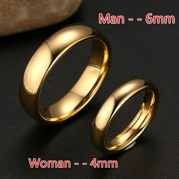 Δώρα για την Ημέρα του Αγίου Βαλεντίνου Απλή λεία μονόχρωμη δαχτυλίδι Κλασικά χρυσά δαχτυλίδια για γυναίκες Ανδρικά κοσμήματα αρραβωνιαστικών ερωτευμένων για γάμο