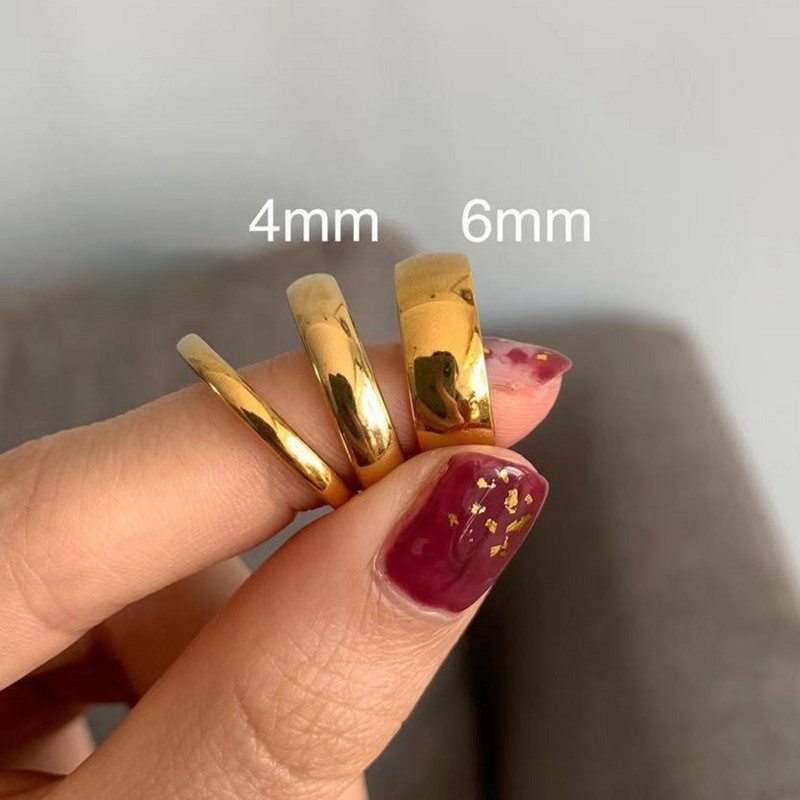 Valentin-napi ajándékok Egyszerű, sima sima gyűrű klasszikus arany színű gyűrűk nőknek férfi esküvői pár szerelmeseinek eljegyzési ékszerek