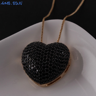 MHS.SUN Fashion Love Heart Kaklo papuošalas su AAA cirkonio moteriškais auskarais Prabangus CZ papuošalų rinkinys Valentino dienos dovanai