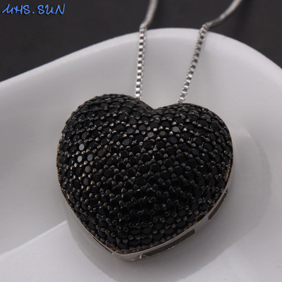 MHS.SUN Fashion Love Heart Kaklo papuošalas su AAA cirkonio moteriškais auskarais Prabangus CZ papuošalų rinkinys Valentino dienos dovanai