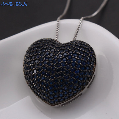 MHS.SUN Fashion Love Heart Kaklo papuošalas su AAA cirkonio moteriškais auskarais Prabangus CZ papuošalų rinkinys Valentino dienos dovanai