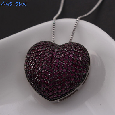 MHS.SUN Fashion Love Heart Kaklo papuošalas su AAA cirkonio moteriškais auskarais Prabangus CZ papuošalų rinkinys Valentino dienos dovanai