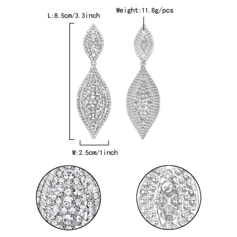 Cерьги Moteriški auskarai ašarų krištoliniai kabai Estetiški vestuviniai nuotakos papuošalai Dovana Prabangus Kolczyki Brincos Afrikos