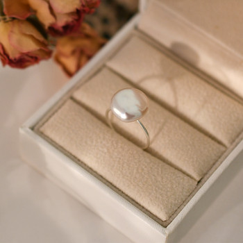 ASHIQI Φυσικό μπαρόκ μαργαριτάρι γλυκού νερού 925 ασημένιο κορεατικό δαχτυλίδι Γυναικεία κοσμήματα