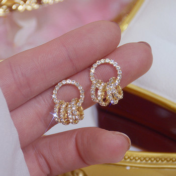 Hot Sale Εξαιρετικά πολυτελή σκουλαρίκια από ζιργκόν για γυναίκες Γυαλιστερά AAA Ζιργκόν Γυαλιστερό Γεωμετρικό Σκουλαρίκι Γαμήλιο κόσμημα