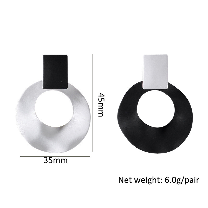 Moda femeilor noi, alb, negru, culori mixte, cercei cu agrafă, rotunde, cu pandantiv, agrafe pentru urechi, pentru bijuterii pentru femei neperforate