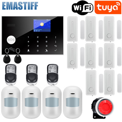 Belaidė namų apsaugos signalizacijos sistema Wifi GSM signalizacija domofono nuotolinio valdymo pultas, automatinis rinkimas 433MHz detektorius IOS Android Tuya APP valdymas