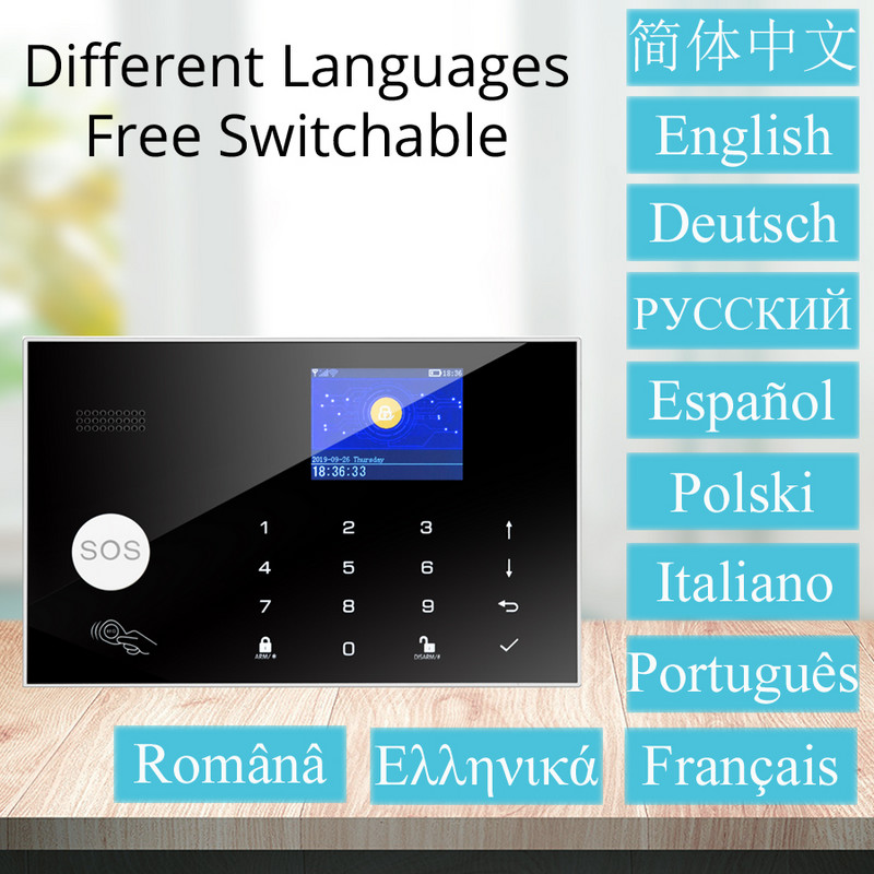 Belaidė namų apsaugos signalizacijos sistema Wifi GSM signalizacija domofono nuotolinio valdymo pultas, automatinis rinkimas 433MHz detektorius IOS Android Tuya APP valdymas