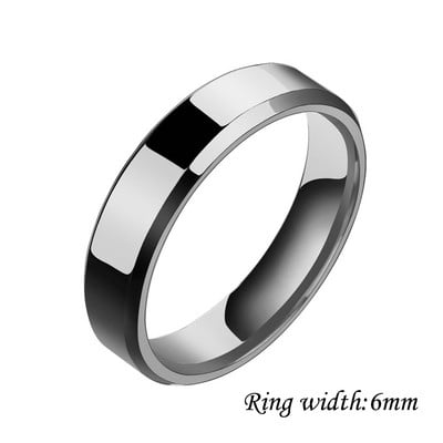 Naujo dizaino 8 mm pločio juodo titano nerūdijančio plieno žiedas moterims vyrams aukštos kokybės poros žiedas vestuviniai papuošalai