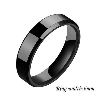 Naujo dizaino 8 mm pločio juodo titano nerūdijančio plieno žiedas moterims vyrams aukštos kokybės poros žiedas vestuviniai papuošalai