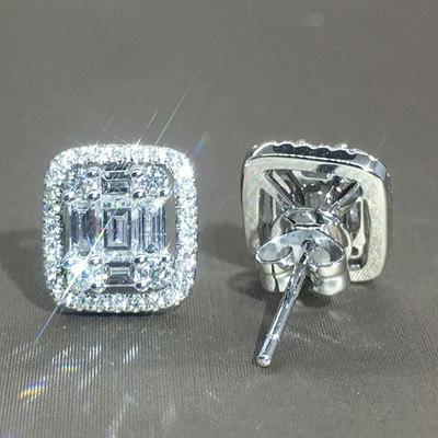 „Huitan“ geometrinės formos kubiniai cirkonio oksido auskarai, moteriški kasdieniai dėvimi vestuvių vakarėlio ausų aksesuarai geros kokybės madingi papuošalai