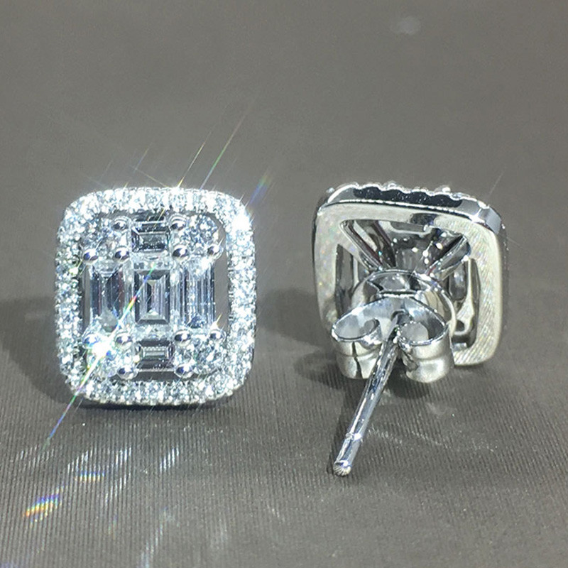 „Huitan“ geometrinės formos kubiniai cirkonio oksido auskarai, moteriški kasdieniai dėvimi vestuvių vakarėlio ausų aksesuarai geros kokybės madingi papuošalai