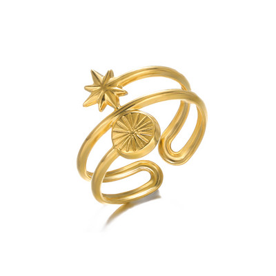 Bohemian Love širdies formos žiedų rinkinys moterims nerūdijančio plieno žvaigždės gėlėtas bambuko žiedas geometriniai papuošalai ofertas con envio nemokamai