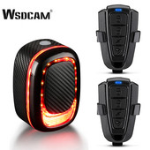 WSDCAM dviračio galinis žibintas su nuotolinio valdymo pulteliu, vandeniui atspari dviračio signalizacija USB įkraunama dviračio vibracijos signalizacija nuo vagystės dviračio lempa