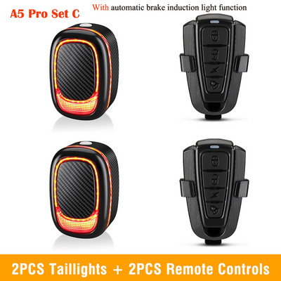 WSDCAM dviračio galinis žibintas su nuotolinio valdymo pulteliu, vandeniui atspari dviračio signalizacija USB įkraunama dviračio vibracijos signalizacija nuo vagystės dviračio lempa