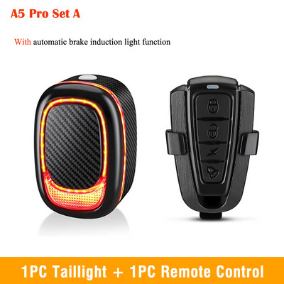 WSDCAM dviračio galinis žibintas su nuotolinio valdymo pulteliu, vandeniui atspari dviračio signalizacija USB įkraunama dviračio vibracijos signalizacija nuo vagystės dviračio lempa