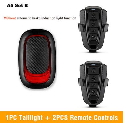 WSDCAM dviračio galinis žibintas su nuotolinio valdymo pulteliu, vandeniui atspari dviračio signalizacija USB įkraunama dviračio vibracijos signalizacija nuo vagystės dviračio lempa