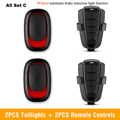 WSDCAM dviračio galinis žibintas su nuotolinio valdymo pulteliu, vandeniui atspari dviračio signalizacija USB įkraunama dviračio vibracijos signalizacija nuo vagystės dviračio lempa