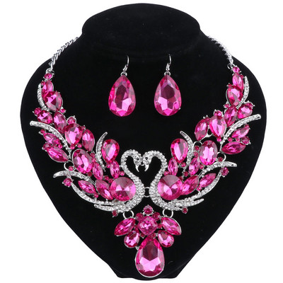 Madingas Nigerijos papuošalų rinkinys moterims Purpuriniai kutai auskarai, karolių rinkinys banketinės suknelės aksesuarai vestuviniai indiški papuošalai