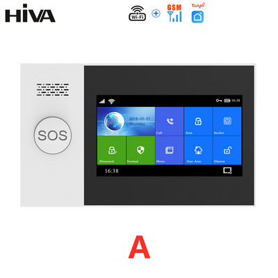 HIVA PG-107 Tuya alarmni sustav 4,3 inčni zaslon WIFI GSM GPRS Protuprovalna zaštita doma s PIR senzorom pokreta i detektorom dima od požara