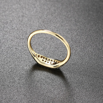 Κομψό μινιμαλιστικό δαχτυλίδι στοίβαξης για γυναίκες Trend Cubic Zircon Χρώμα Κρυστάλλινο Δάχτυλο Αξεσουάρ για Γυναικεία Κοσμήματα Δώρο R737