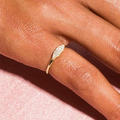 Elegantný minimalistický stohovací prsteň pre ženy, trendy kubický zirkón, zlatá farba, krištáľové doplnky na prsty, dámske šperky, darček R737