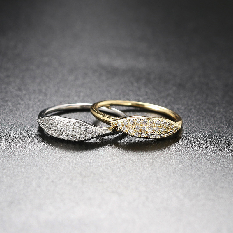 Otmjeni minimalistički sklopivi prsten za žene Trend kubični cirkon zlatne boje kristalni dodaci za prste za ženski nakit Poklon R737
