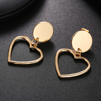 Velike vintage metalne naušnice bez probušenih ušiju za žene Šarm zlatne boje Izrazite naušnice Nakit