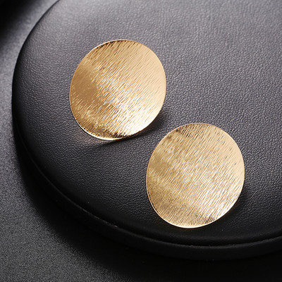 Velike vintage metalne naušnice bez probušenih ušiju za žene Šarm zlatne boje Izrazite naušnice Nakit