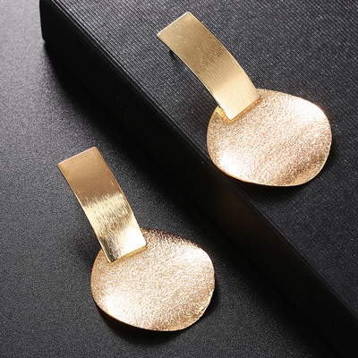 Velike vintage metalne naušnice bez probušenih ušiju za žene Šarm zlatne boje Izrazite naušnice Nakit