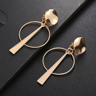 Velike vintage metalne naušnice bez probušenih ušiju za žene Šarm zlatne boje Izrazite naušnice Nakit