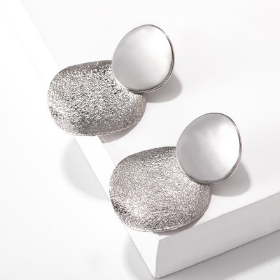 Velike vintage metalne naušnice bez probušenih ušiju za žene Šarm zlatne boje Izrazite naušnice Nakit