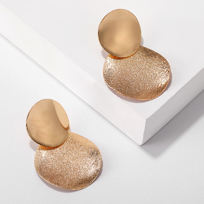 Velike vintage metalne naušnice bez probušenih ušiju za žene Šarm zlatne boje Izrazite naušnice Nakit