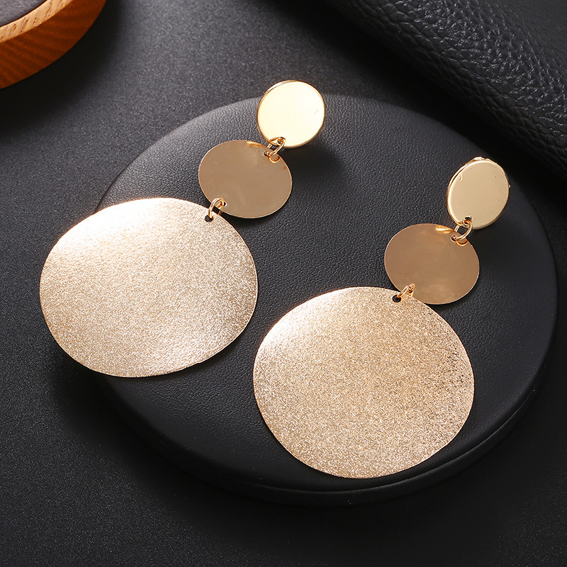 Velike vintage metalne naušnice bez probušenih ušiju za žene Šarm zlatne boje Izrazite naušnice Nakit