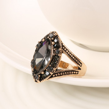 Kinel Vintage Geometric regular Rings for Women Boho Grey Crystal Rings Класически етнически сватбени бижута Smooth Loop Парти подаръци