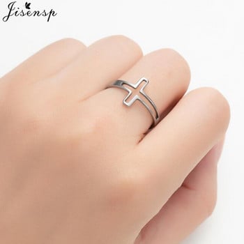 Γυναικείο δαχτυλίδι από ανοξείδωτο ατσάλι Simple Heart Leaf Cross Star Infinity Geometric Finger Rings Minimalist bagues pour femme
