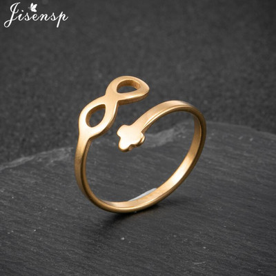 Nerūdijančio plieno žiedas moterims Paprastas širdies lapelis, kryžius Star Infinity geometriniai pirštų žiedai Minimalistiniai papuošalai bagues pour femme