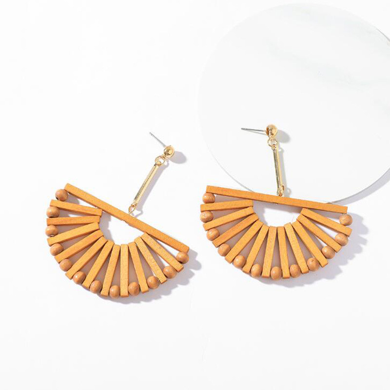 Keletas 2019 m. Korėjos rankų darbo bambuko pynimo pakabinami auskarai, naujos mados rotango vynmedžio megzti ilgi auskarai moterims, mergaitei