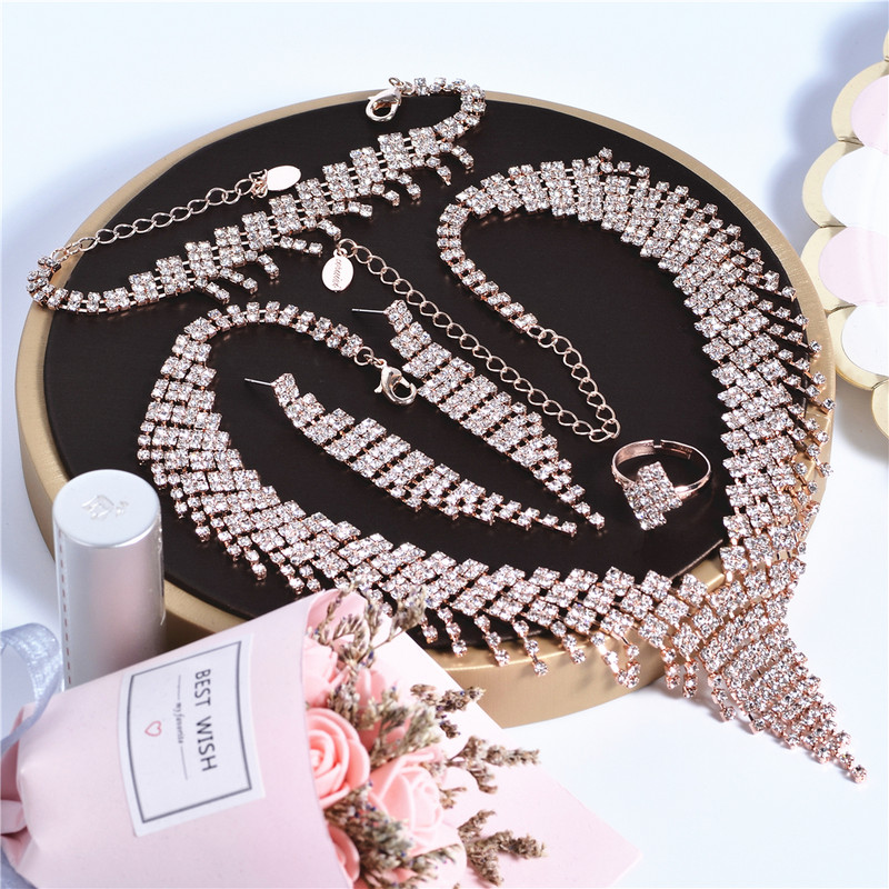 Kaklo papuošalų rinkiniai moterims Kalnų krištolas Choker Vestuvių Prabangus Prom mados šou Priedai CORUIXI N305119