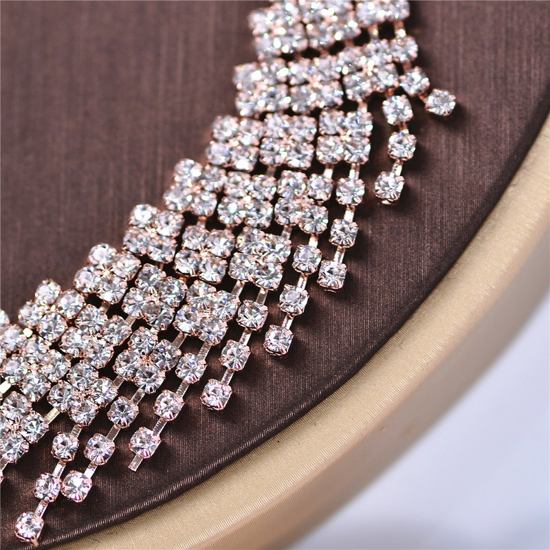 Kaklo papuošalų rinkiniai moterims Kalnų krištolas Choker Vestuvių Prabangus Prom mados šou Priedai CORUIXI N305119