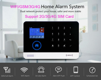 Σύστημα συναγερμού 4G GSM Tuya Smart Life App Control Αισθητήρας PIR Ανίχνευση κίνησης Wifi GSM Συναγερμός για διαρρήξεις σπιτιού