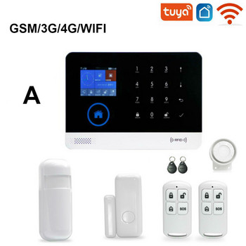 4G GSM алармена система Tuya Smart Life App Control Сензор за врати/прозорци PIR Откриване на движение Wifi GSM Домашна охранителна аларма