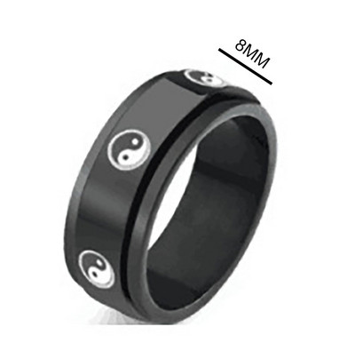 Sukite laisvai besisukantį nerūdijančio plieno nerimo žiedą moterims ir vyrams Mėnulio žvaigždės grandinės suktuko „Fidgets“ žiedas nuo streso 2022 m.