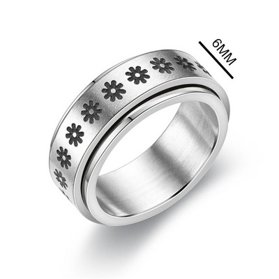 Sukite laisvai besisukantį nerūdijančio plieno nerimo žiedą moterims ir vyrams Mėnulio žvaigždės grandinės suktuko „Fidgets“ žiedas nuo streso 2022 m.