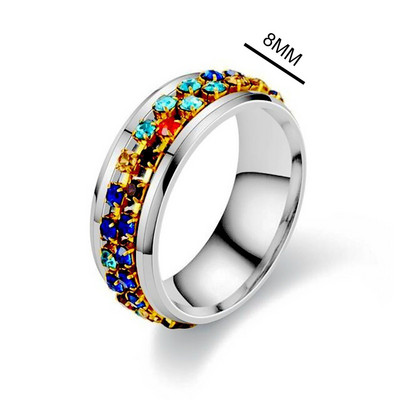 Sukite laisvai besisukantį nerūdijančio plieno nerimo žiedą moterims ir vyrams Mėnulio žvaigždės grandinės suktuko „Fidgets“ žiedas nuo streso 2022 m.