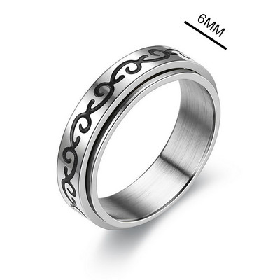 Sukite laisvai besisukantį nerūdijančio plieno nerimo žiedą moterims ir vyrams Mėnulio žvaigždės grandinės suktuko „Fidgets“ žiedas nuo streso 2022 m.