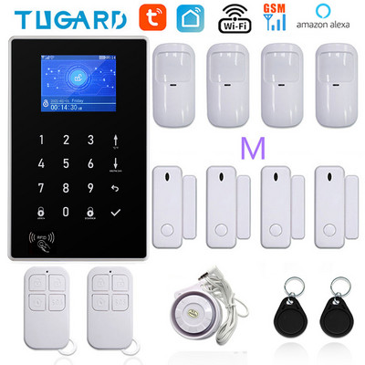 Jaunā TUGARD Tuya WiFi GSM mājas drošības signalizācijas sistēma 433MHz bezvadu apsardzes signalizācijas komplekts darbojas ar Alexa Google APP tālvadības pulti